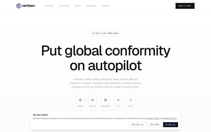 Screenshot van certean.com