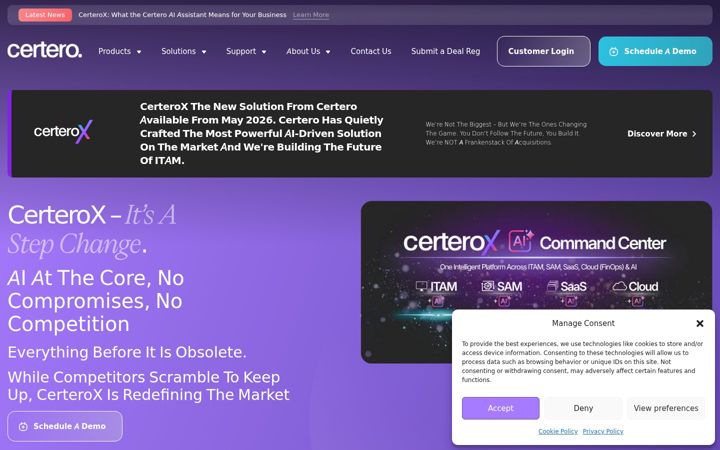 Screenshot von certero.com