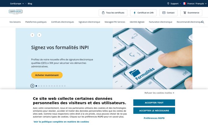 Screenshot of certeurope.fr