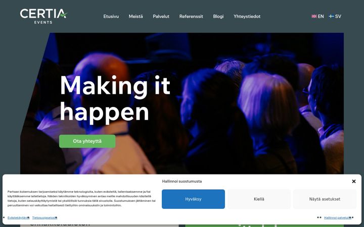 Screenshot di certiaevents.fi