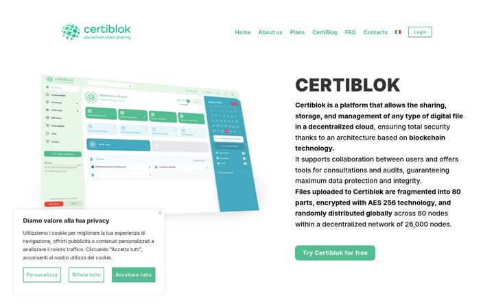 Screenshot of certiblok.com