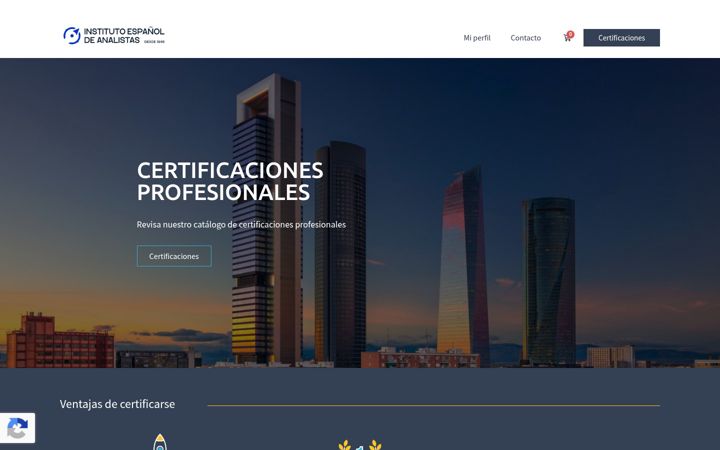 Capture d'écran de certificacionesfinancieras.es