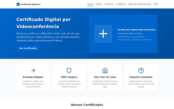 Screenshot von certificadodigital.bhz.br