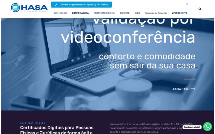 Screenshot von certificadodigitalhasa.com.br