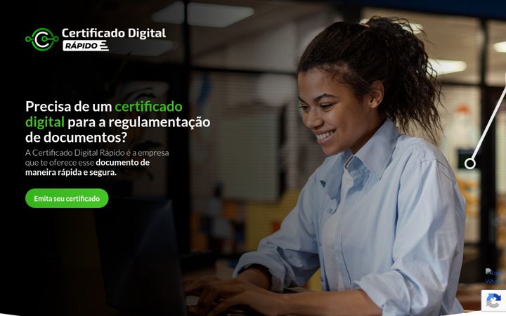 Screenshot von certificadodigitalrapido.com.br