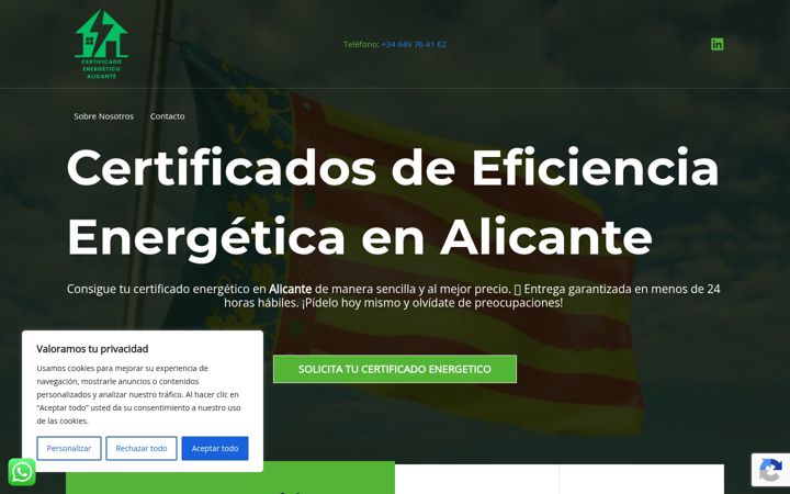 Capture d'écran de certificadoenergeticoalacant.es