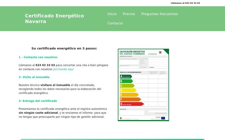 Capture d'écran de certificadoenergeticonavarra.es