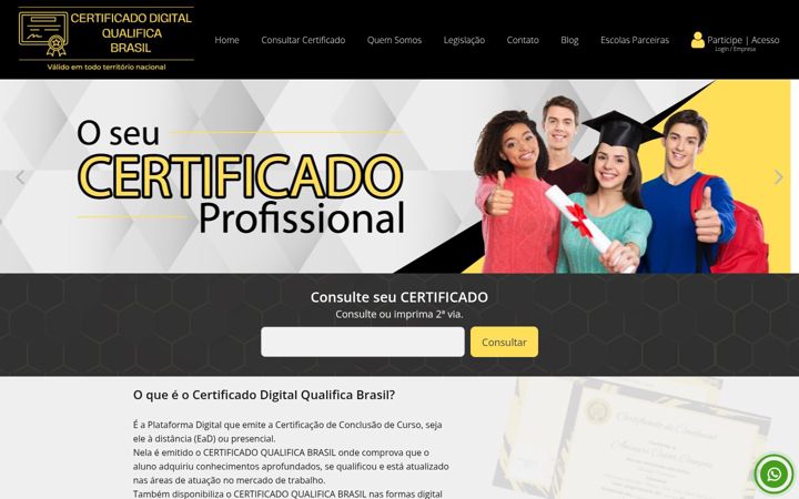 Screenshot von certificadoqualificabrasil.com.br