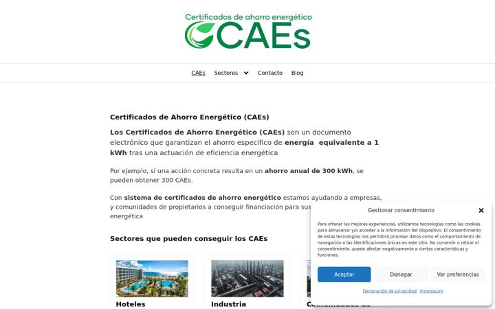 Capture d'écran de certificadosdeahorroenergetico-caes.es