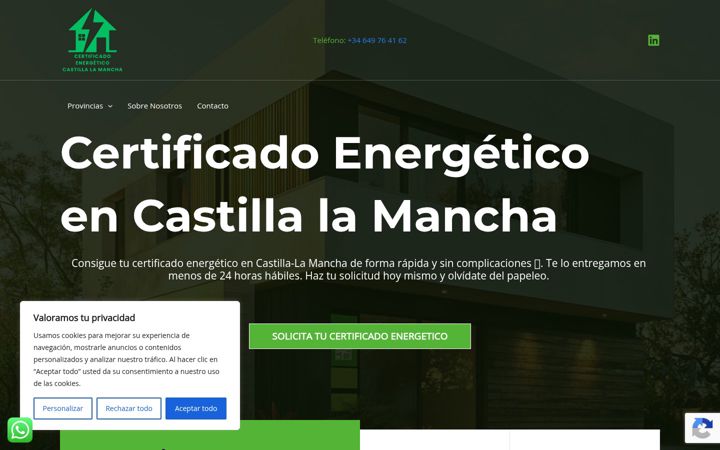 Capture d'écran de certificadosenergeticoscastillalamancha.es