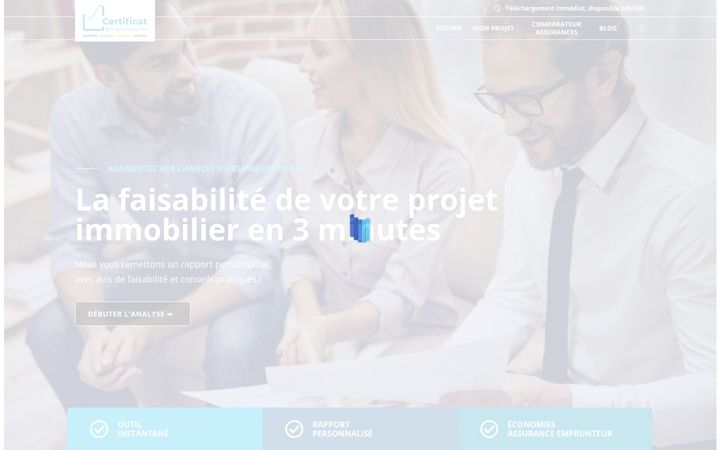 Skærmbillede af certificatemprunteur.fr