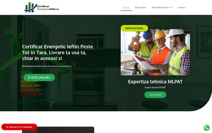 Captura de pantalla de certificatenergeticieftin.ro