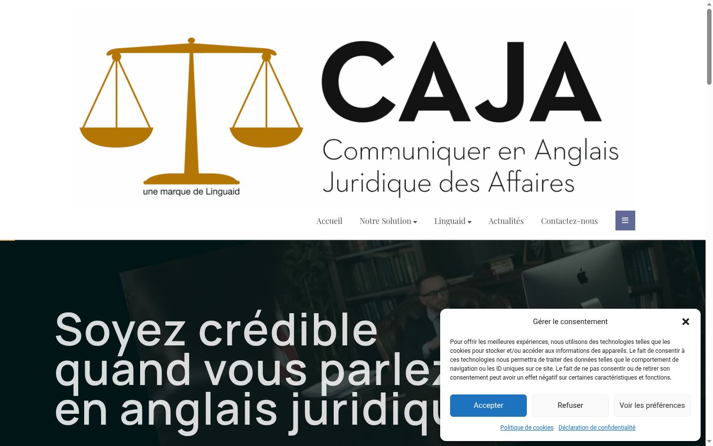 Screenshot of the consent banner shown before any interaction