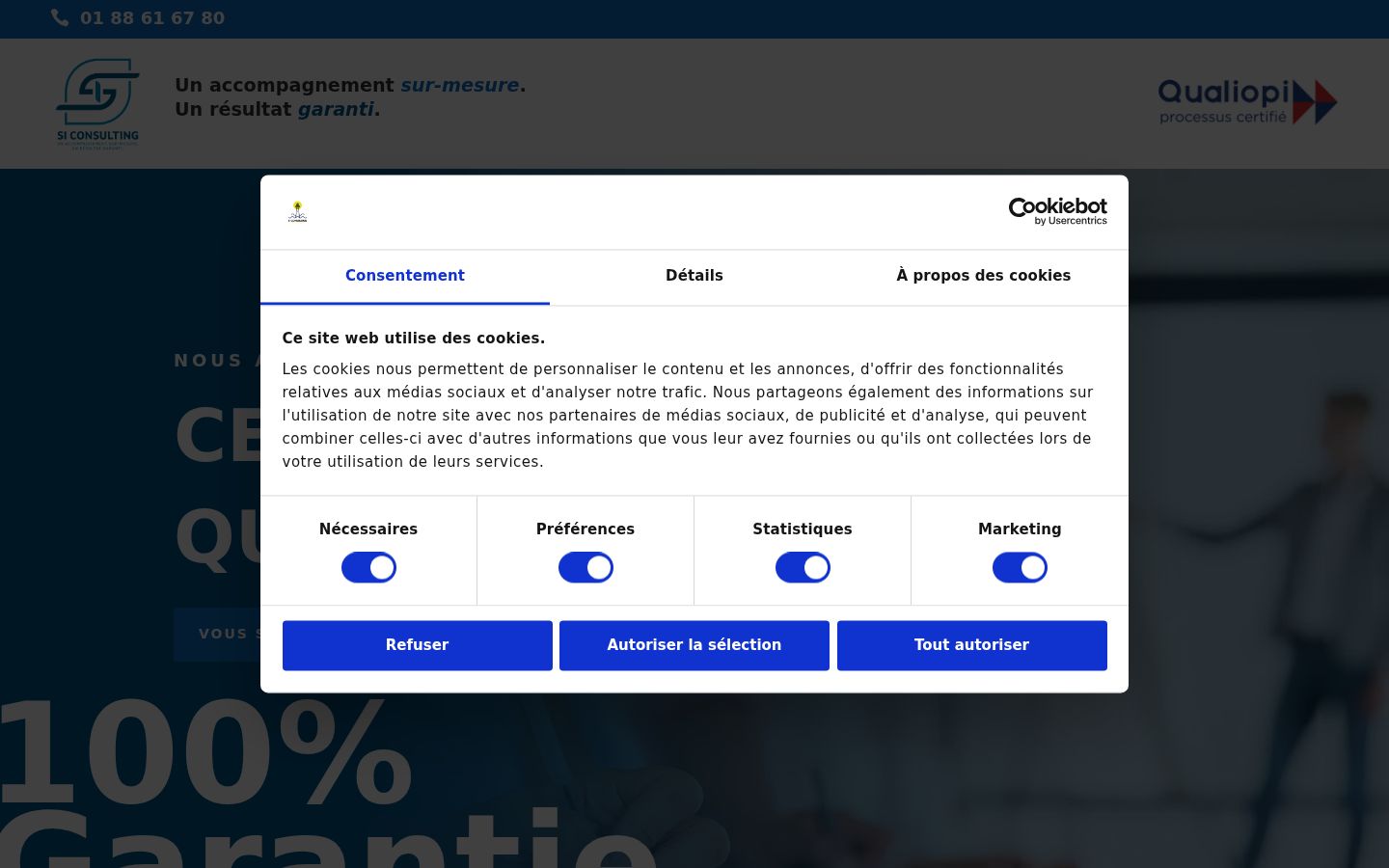 Snímek obrazovky baneru souhlasu zobrazeného před jakoukoli interakcí