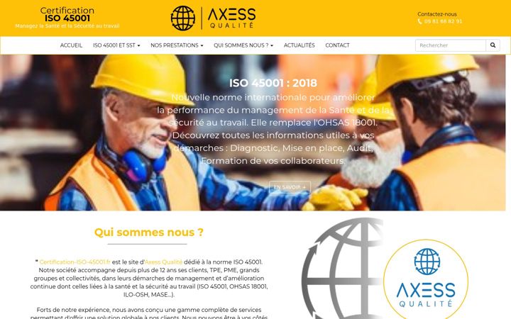 Screenshot di certification-iso-45001.fr