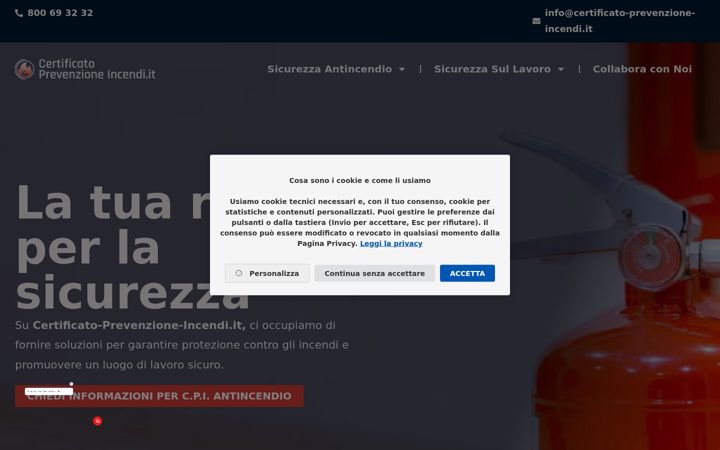 Skärmbild av certificato-prevenzione-incendi.it