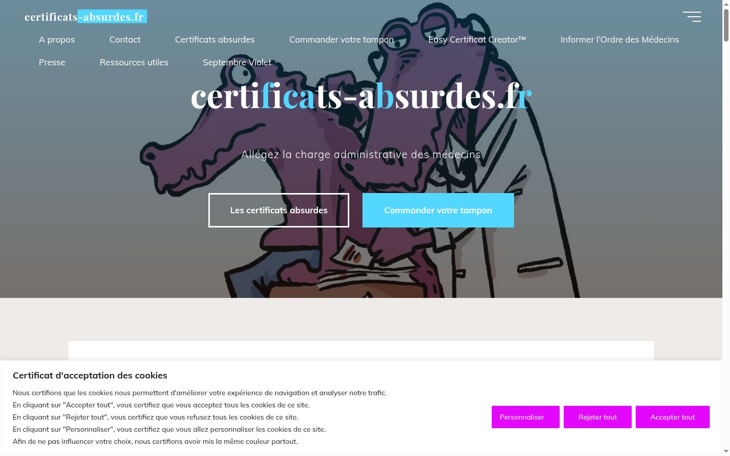 Screenshot of the consent banner shown before any interaction