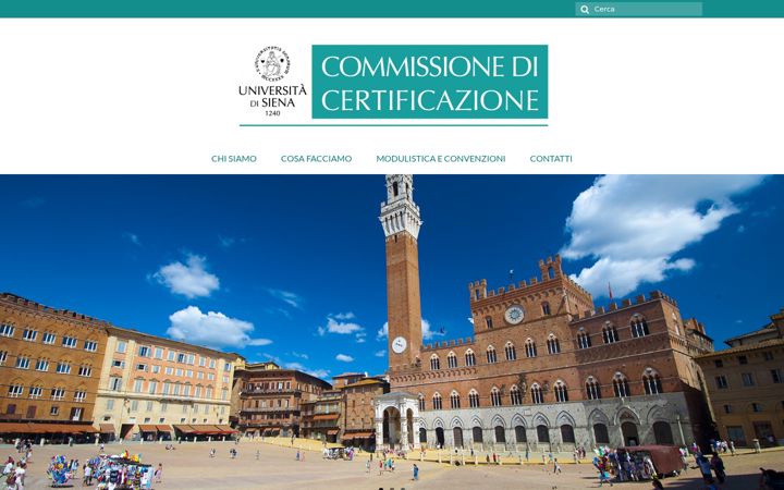 Skärmbild av certificazione.unisi.it