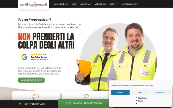 Skärmbild av certificazionece.it