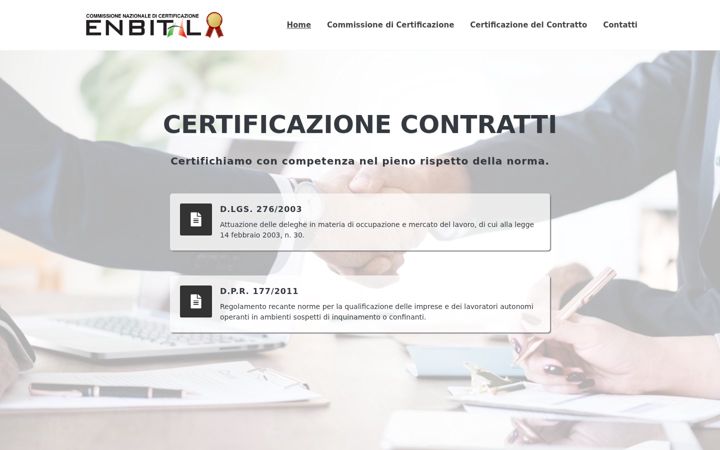 Skärmbild av certificazionecontratti.it