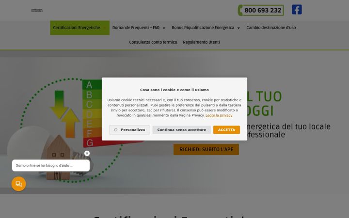 Captura de pantalla de certificazioni-energetiche.it