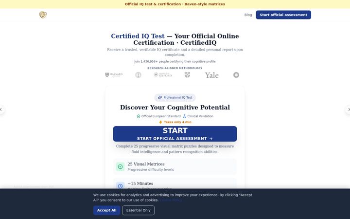 Zrzut ekranu certifiediq.org