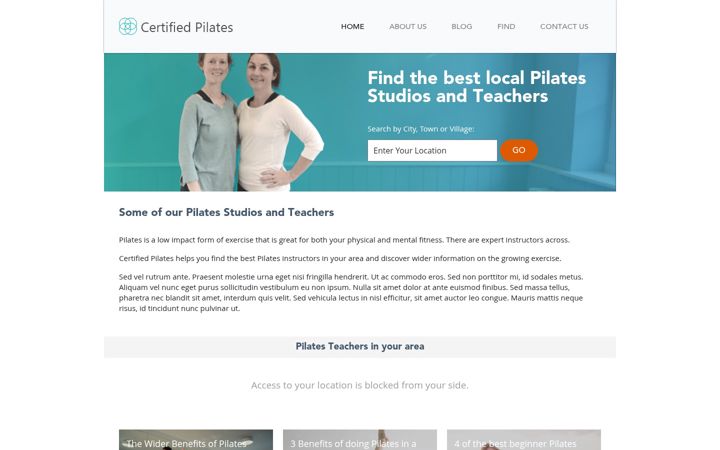 Capture d'écran de certifiedpilates.co.uk