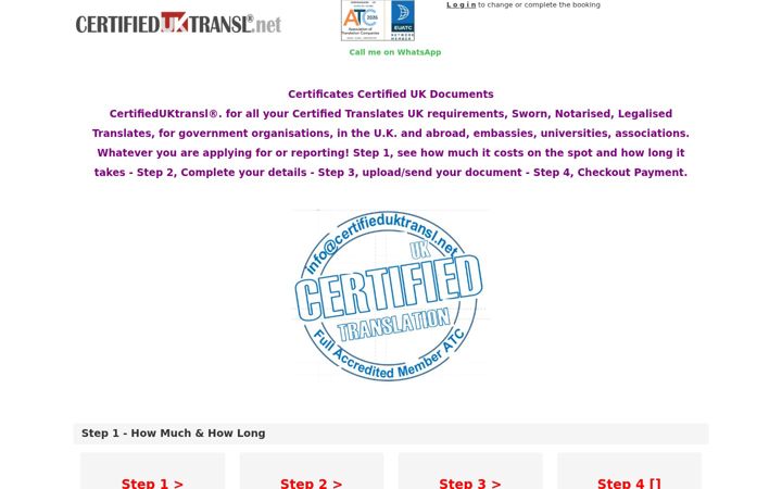 Screenshot ta' certifieduktransl.net