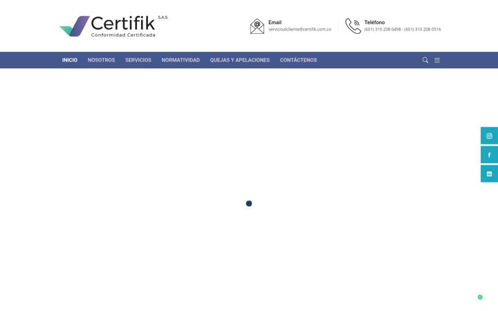 Snímek obrazovky certifik.com.co
