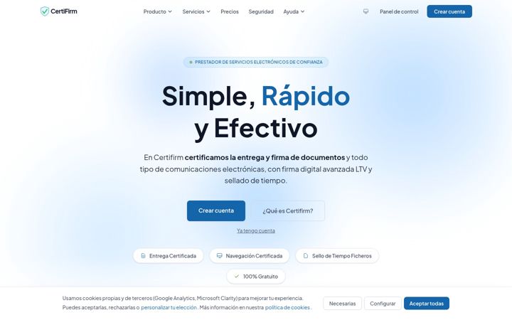 Screenshot of certifirm.eu