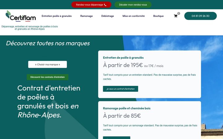 Screenshot di certiflam.fr