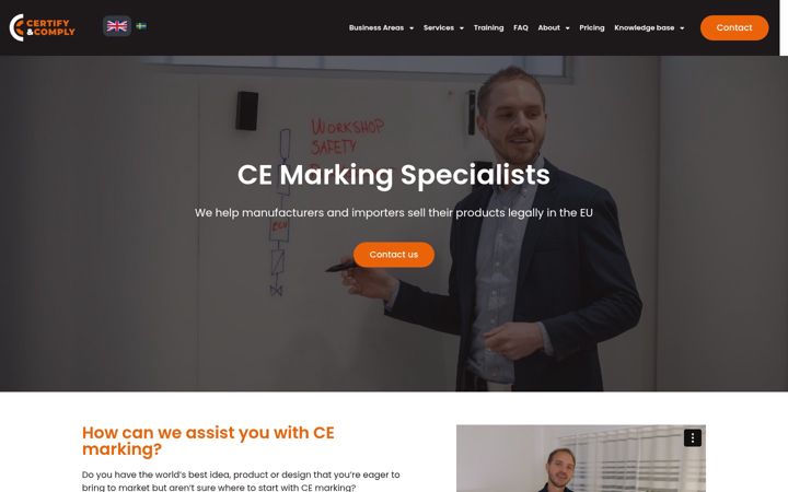 Skærmbillede af certifycomply.com