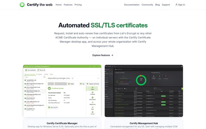 Screenshot of certifytheweb.com
