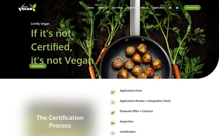 Screenshot of certifyvegan.eu