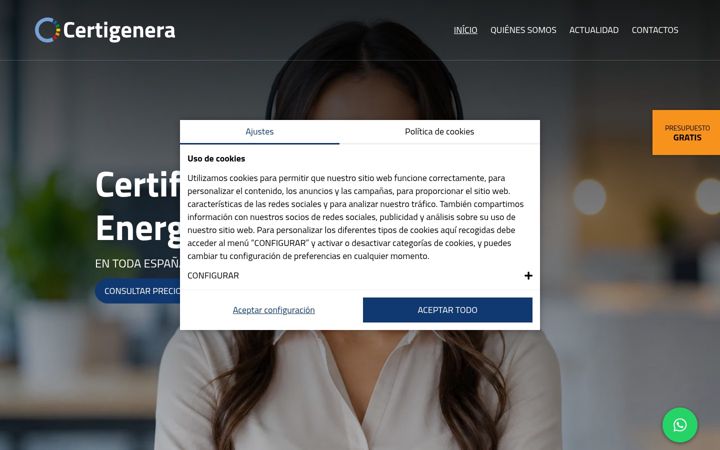 Ekrano kopija certigenera.es