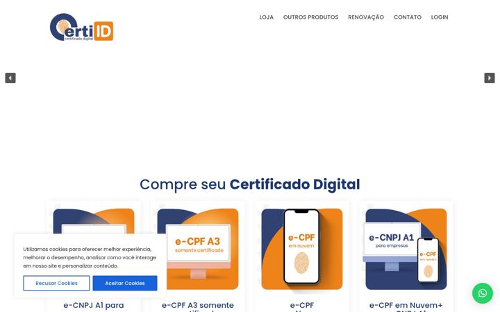 Captura de ecrã de certiid.com.br