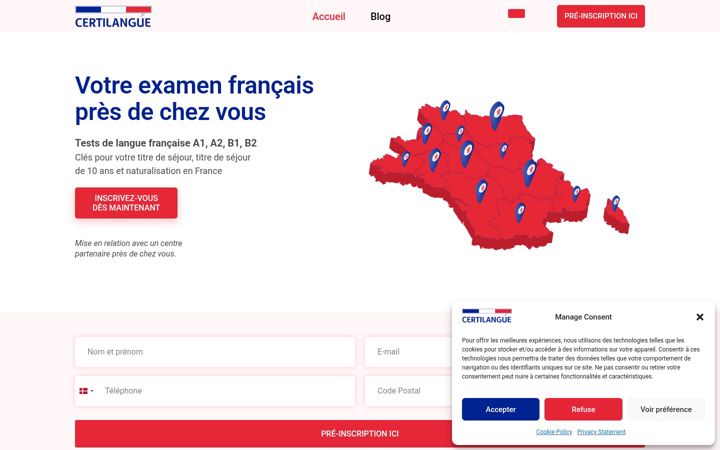 Screenshot di certilangue.fr