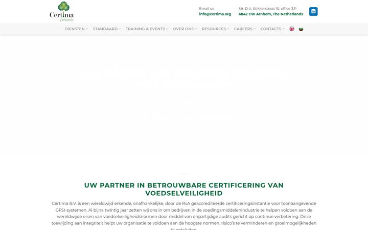 Posnetek zaslona certima.nl