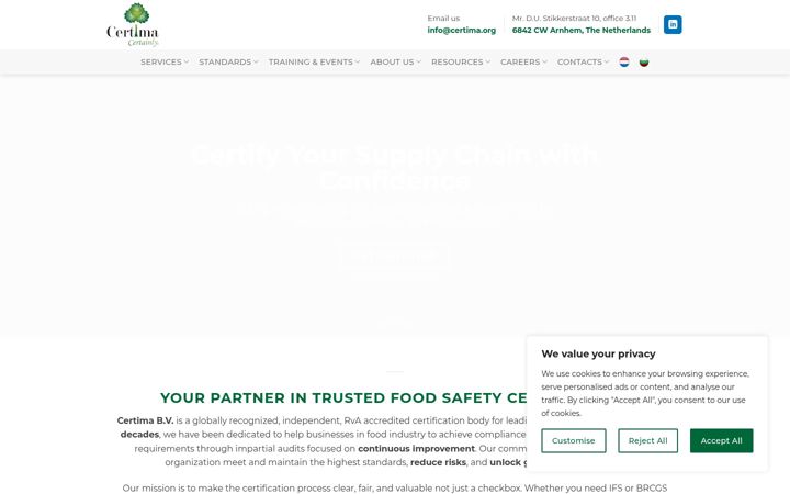 Zrzut ekranu certima.org