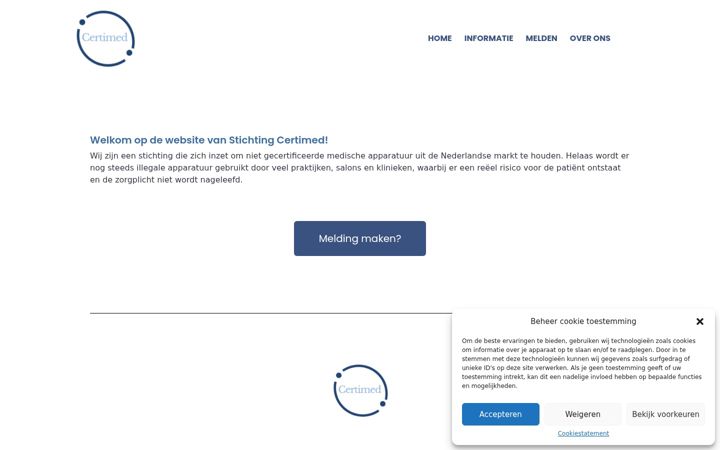 Posnetek zaslona certimed.nl