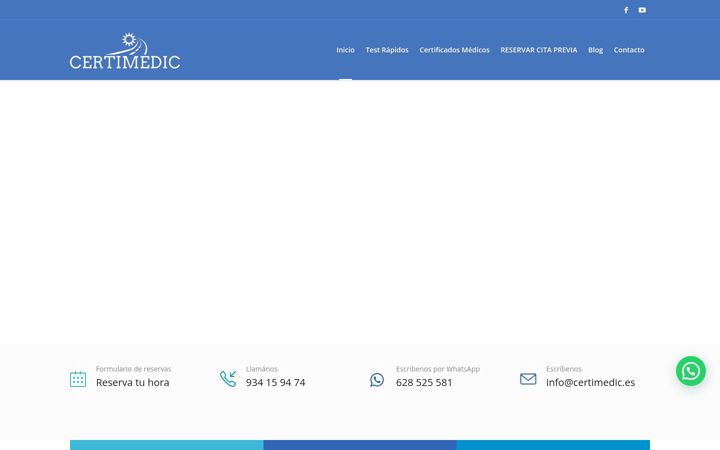 Ekrano kopija certimedic.es