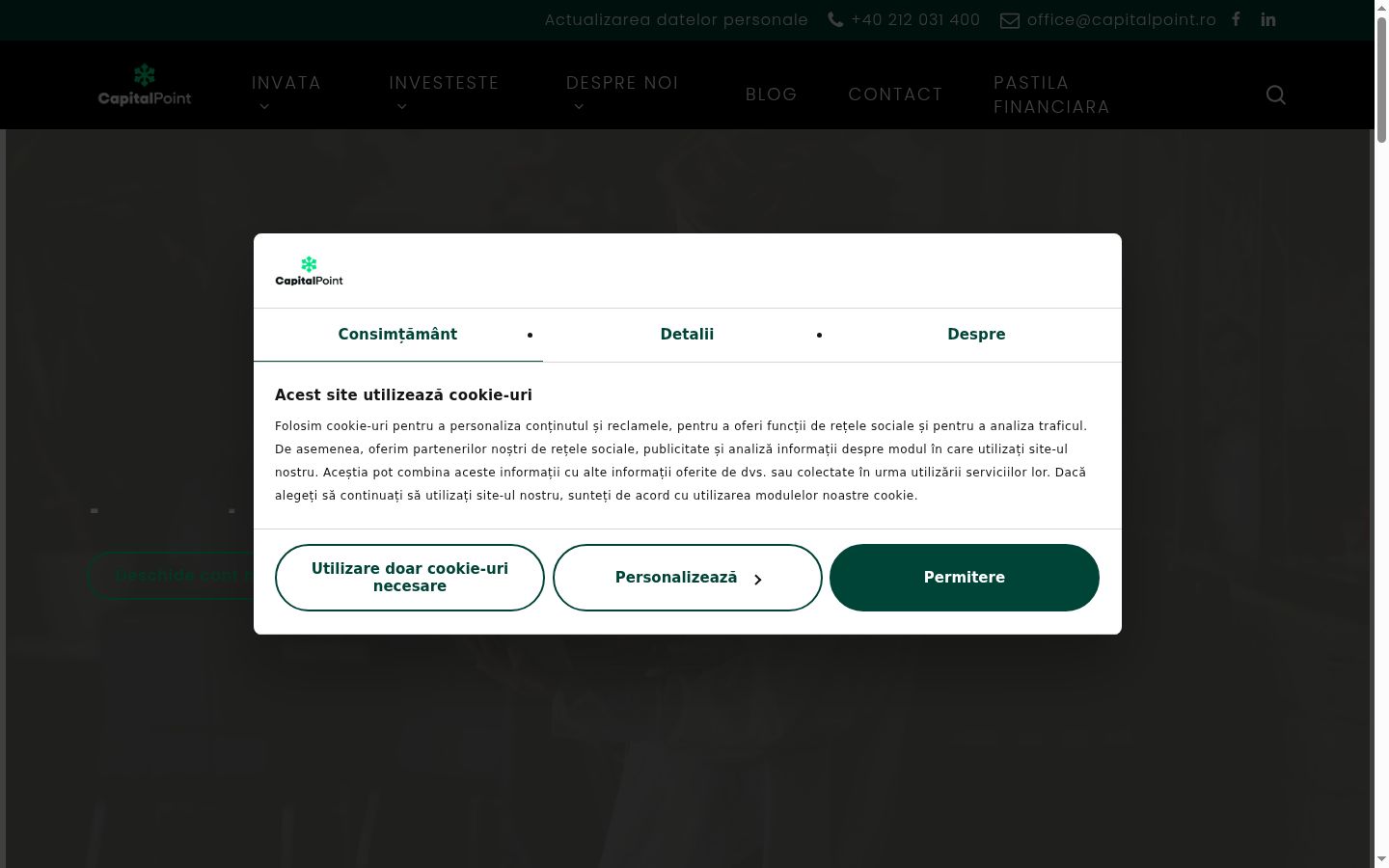 Kuvakaappaus suostumusbannerista, joka näytettiin ennen mitään vuorovaikutusta