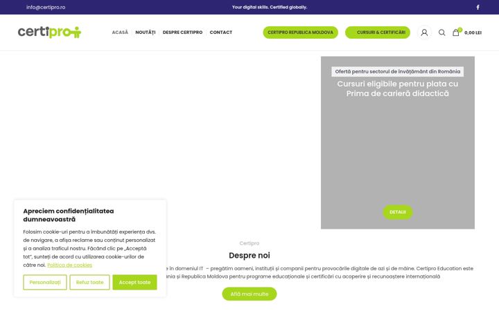 Captura de pantalla de certipro.ro