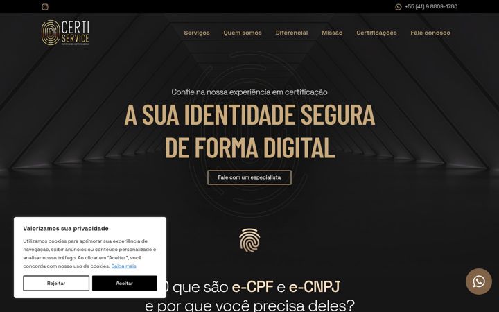 Captura de ecrã de certiservice.net.br