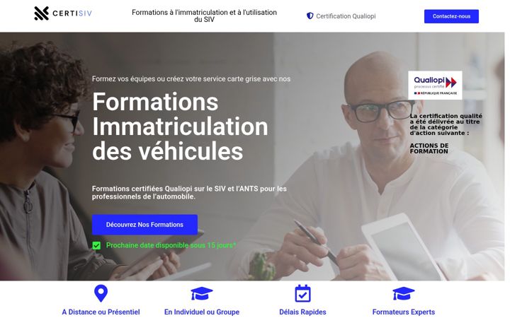 Screenshot di certisiv.fr