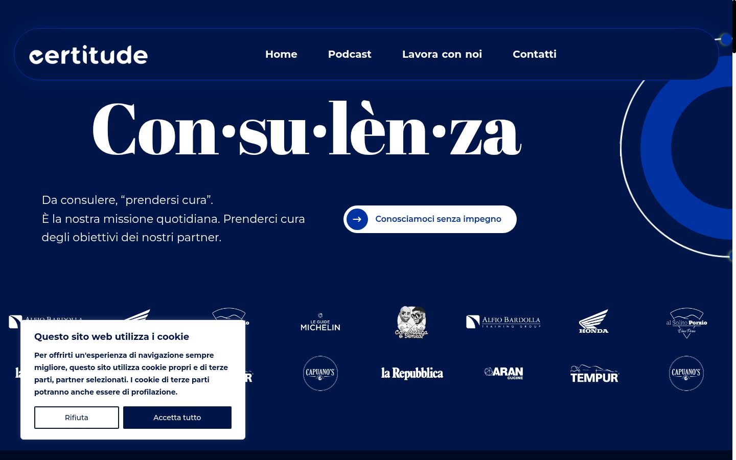 Captura de pantalla del banner de consentimiento mostrado antes de cualquier interacción
