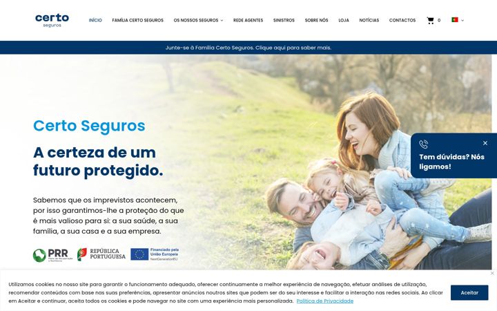 Kuvakaappaus sivustosta certoseguros.pt