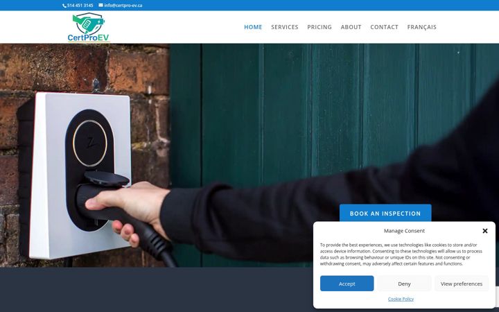 Skärmbild av certpro-ev.ca