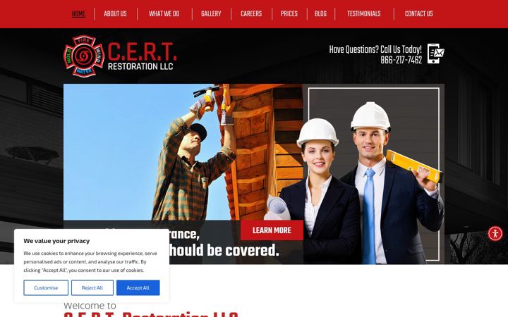 Snímek obrazovky certrestorationllc.co