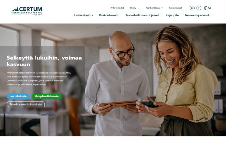 Screenshot di certum.fi